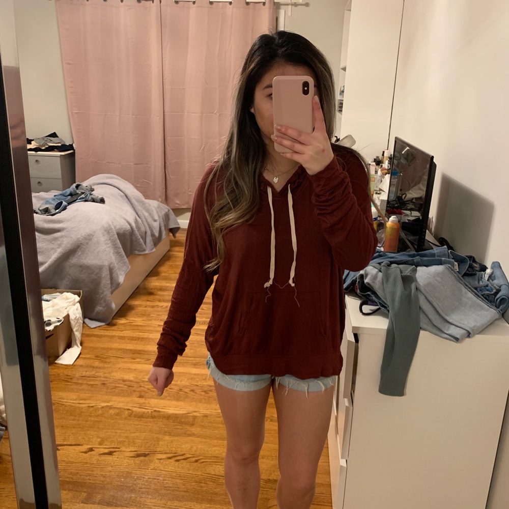 Brandy Melville burgundy hoodie
